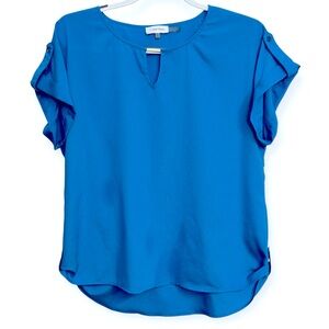 Sky Blue|Calvin Klein Women's Flowy Blouse Size‎ L